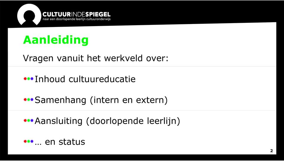 cultuureducatie Samenhang (intern