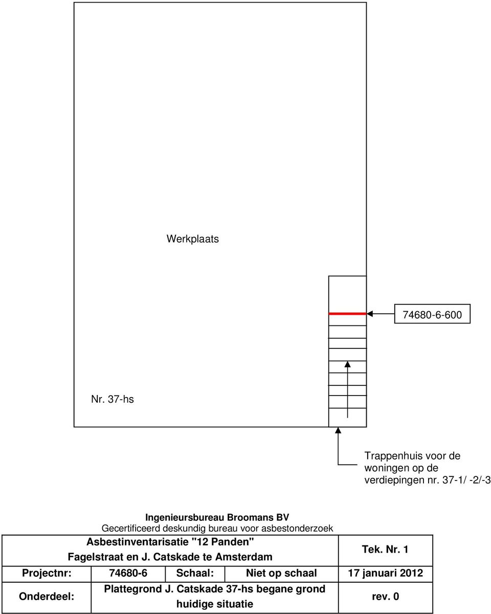 Panden" Fagelstraat en J. Catskade te Amsterdam Tek. Nr.