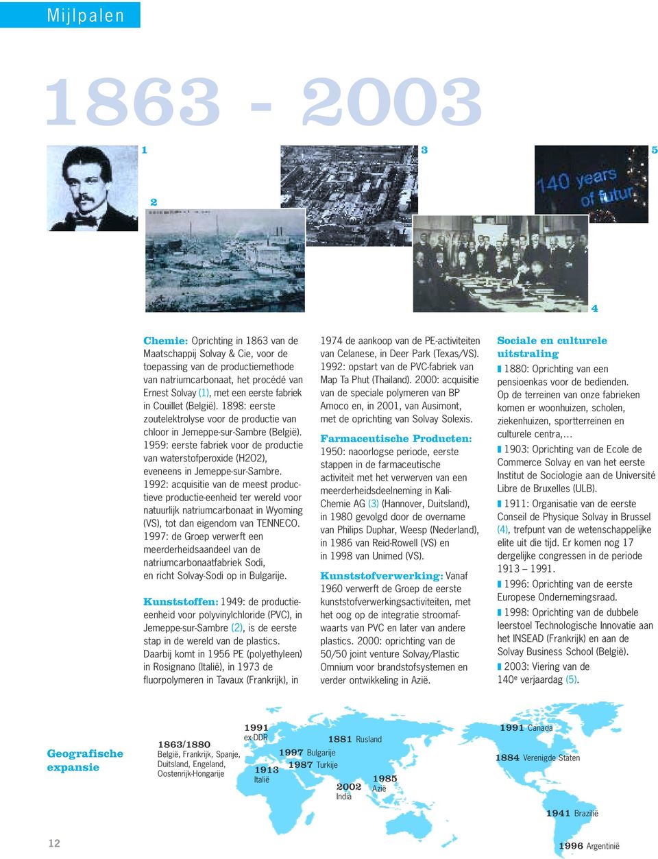 1959: eerste fabriek voor de productie van waterstofperoxide (H2O2), eveneens in Jemeppe-sur-Sambre.
