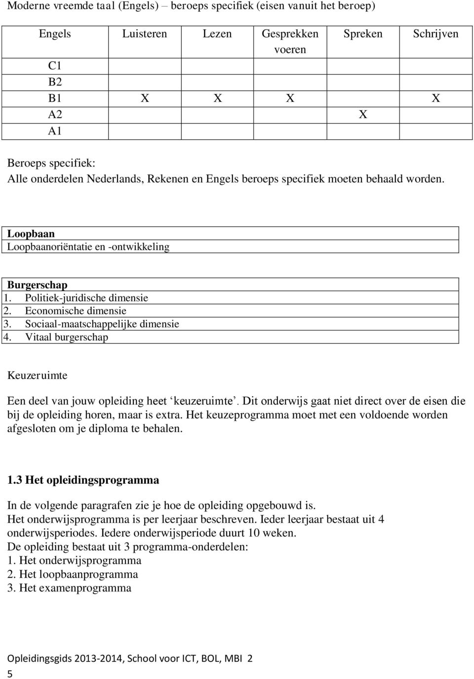 Sociaal-maatschappelijke dimensie 4. Vitaal burgerschap Keuzeruimte Een deel van jouw opleiding heet keuzeruimte.