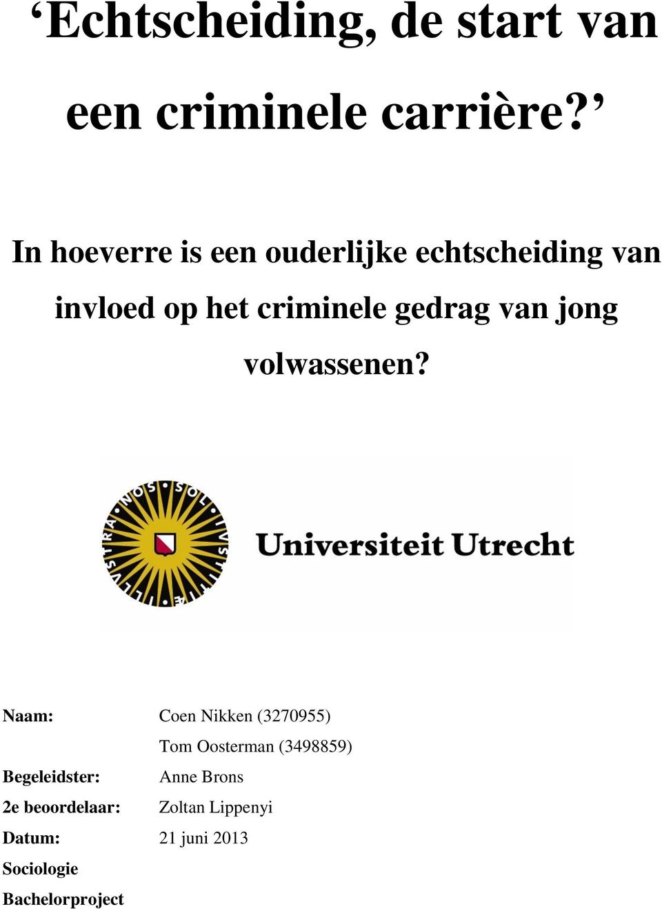 gedrag van jong volwassenen?