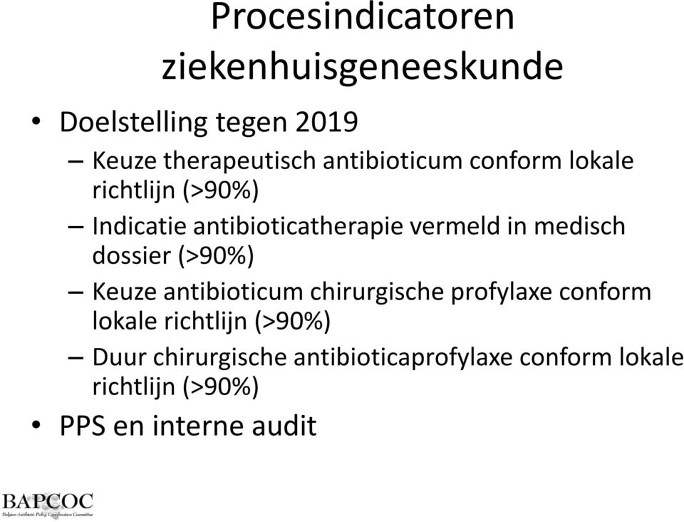 medisch dossier (>90%) Keuze antibioticum chirurgische profylaxe conform lokale richtlijn