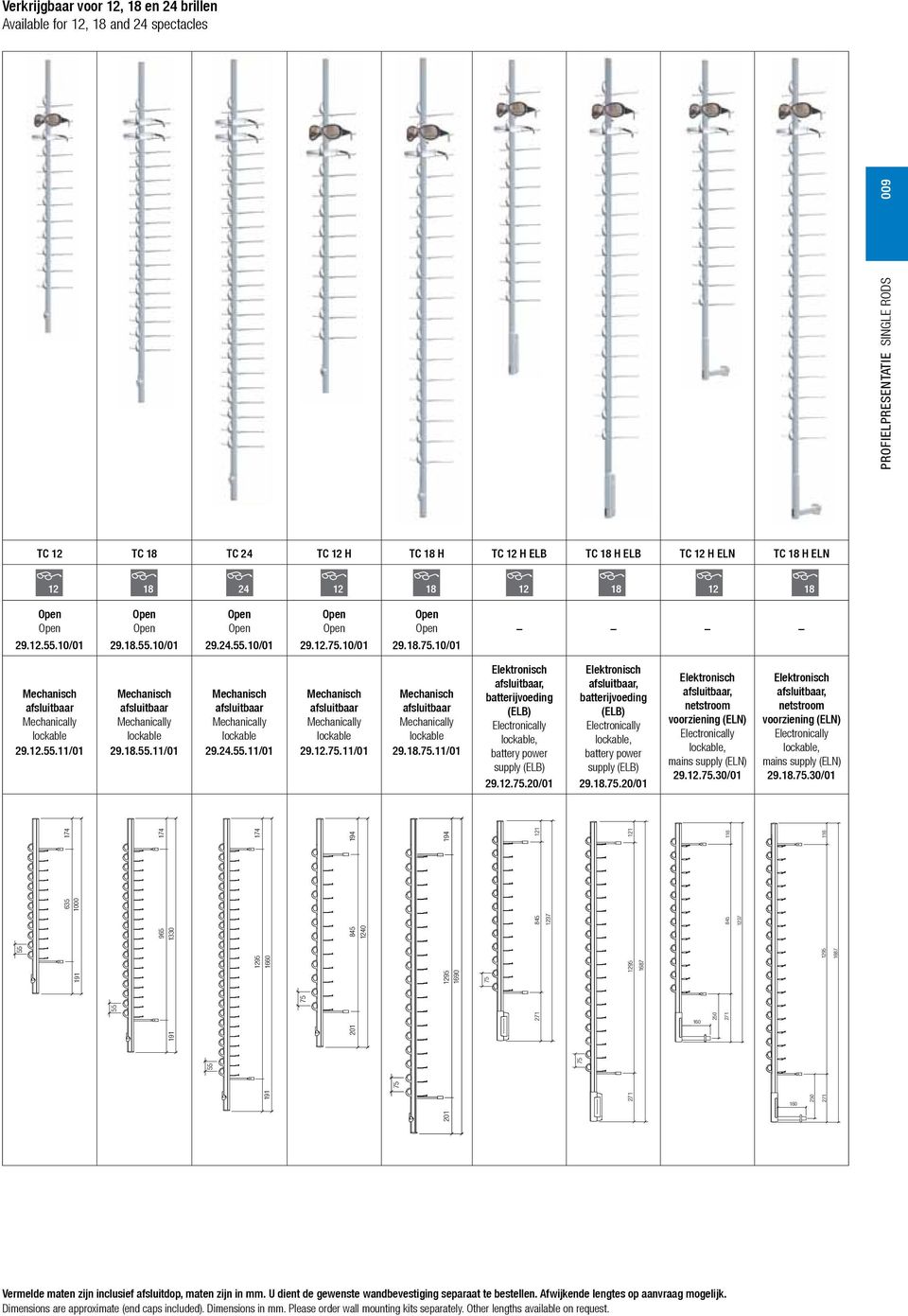 10/01 Open Open 29.18.75.10/01 Mechanisch afsluitbaar Mechanically lockable 29.12.55.11/01 Mechanisch afsluitbaar Mechanically lockable 29.18.55.11/01 Mechanisch afsluitbaar Mechanically lockable 29.24.