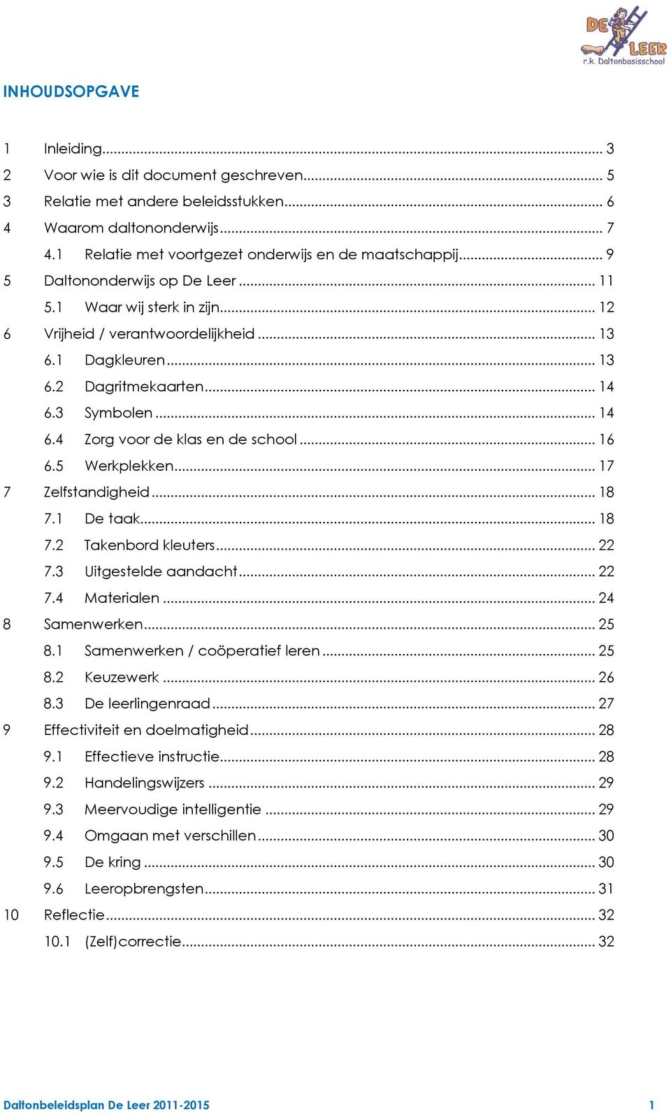 .. 14 6.3 Symbolen... 14 6.4 Zorg voor de klas en de school... 16 6.5 Werkplekken... 17 7 Zelfstandigheid... 18 7.1 De taak... 18 7.2 Takenbord kleuters... 22 7.3 Uitgestelde aandacht... 22 7.4 Materialen.