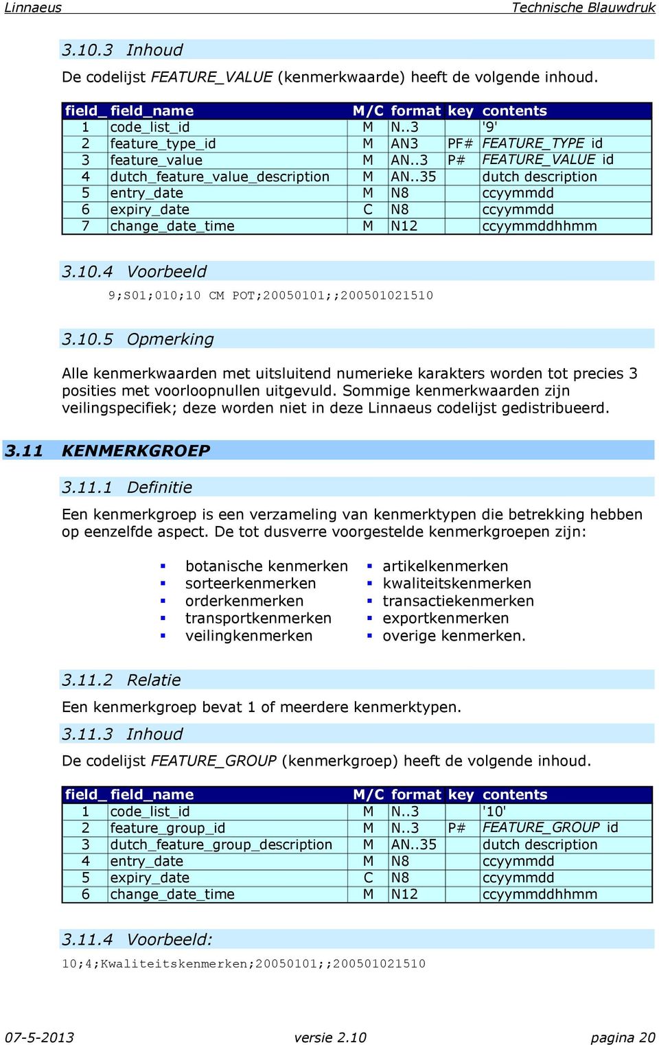 .35 dutch description 5 entry_date M N8 ccyymmdd 6 expiry_date C N8 ccyymmdd 7 change_date_time M N12 ccyymmddhhmm 3.10.