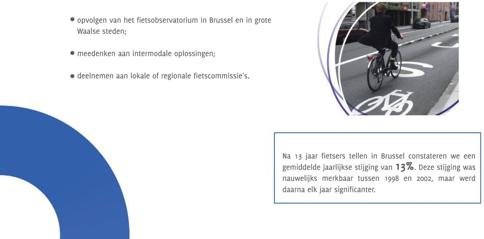 Na 1 3 jaar fietsers tellen in Brussel constateren we een gemiddelde jaarlijkse stijging