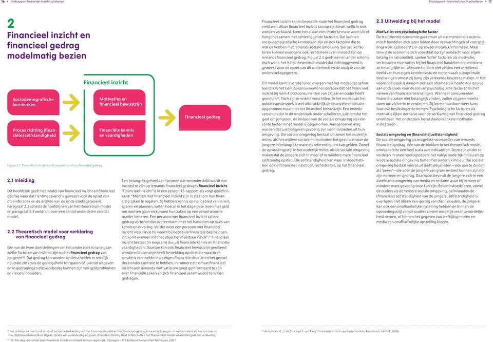 1 Inleiding Dit hoofdstuk geeft het model van financieel in zicht en financieel gedrag weer dat richtinggevend is geweest voor de opzet van dit onderzoek en de ana lyse van de onderzoeksgegevens.