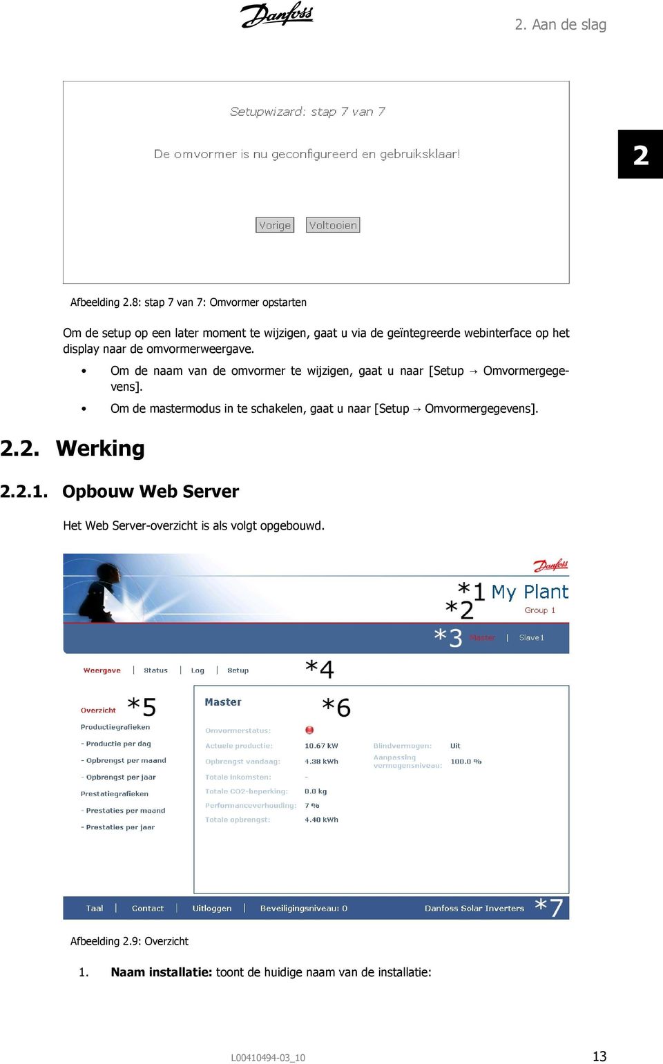 display naar de omvormerweergave. 2.2. Werking Om de naam van de omvormer te wijzigen, gaat u naar [Setup Omvormergegevens].