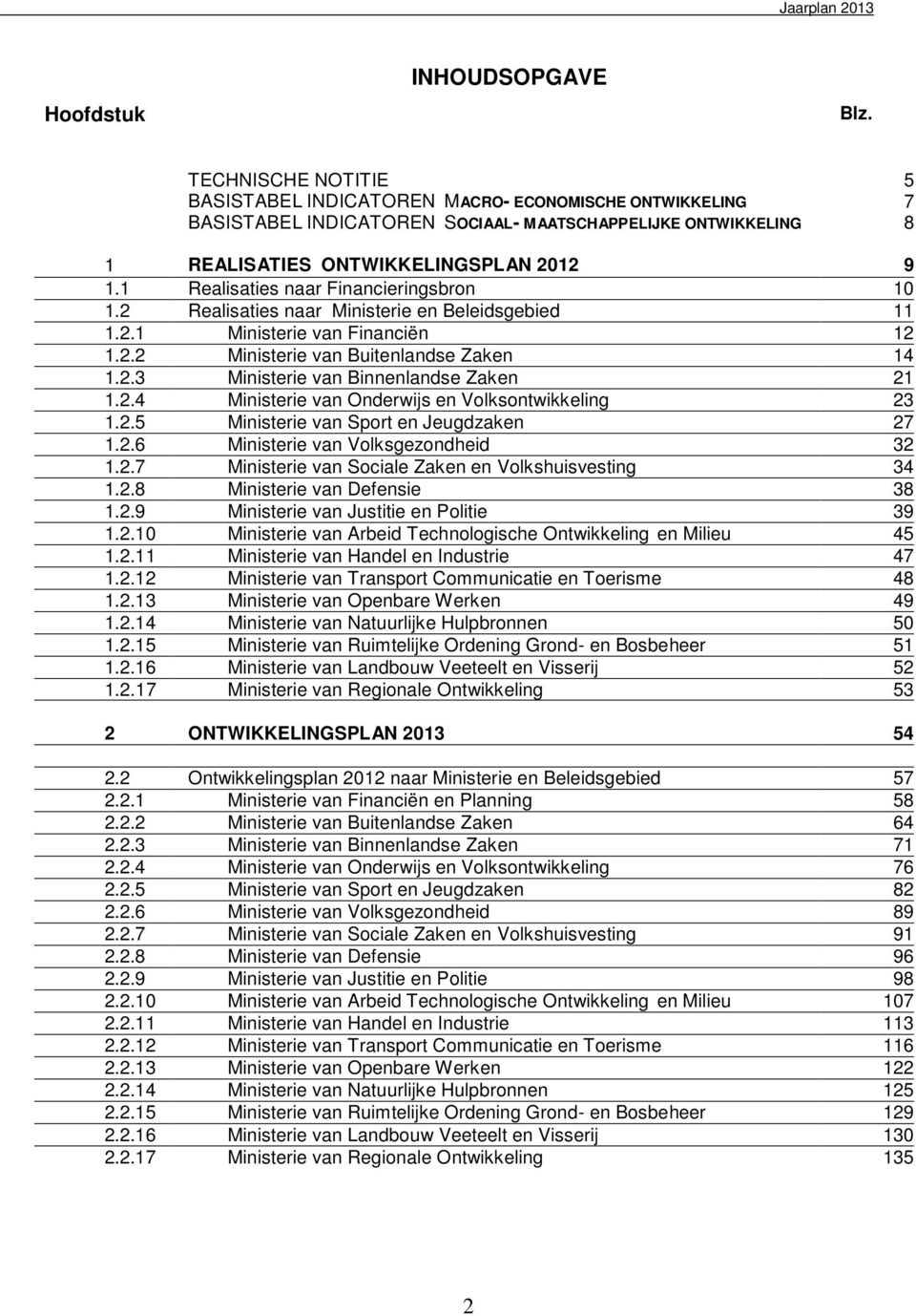 1 Realisaties naar Financieringsbron 10 1.2 Realisaties naar Ministerie en Beleidsgebied 11 1.2.1 Ministerie van Financiën 12 1.2.2 Ministerie van Buitenlandse Zaken 14 1.2.3 Ministerie van Binnenlandse Zaken 21 1.