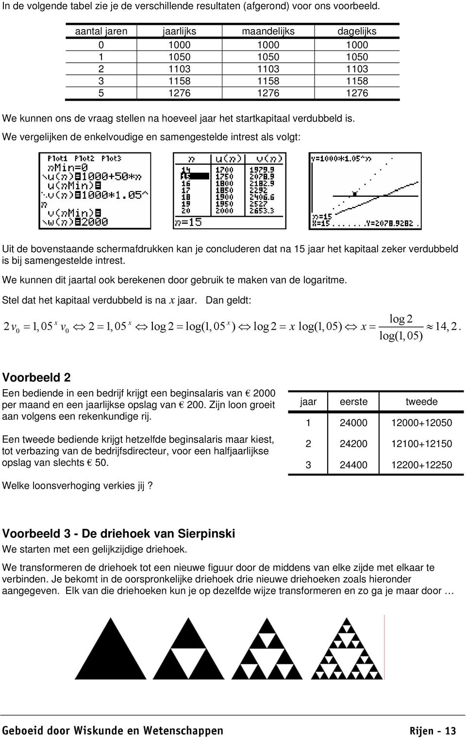 We vergelijke de ekelvoudige e samegestelde itrest als volgt: Uit de bovestaade schermafdrukke ka je cocludere dat a 5 jaar het kapitaal zeker verdubbeld is bij samegestelde itrest.