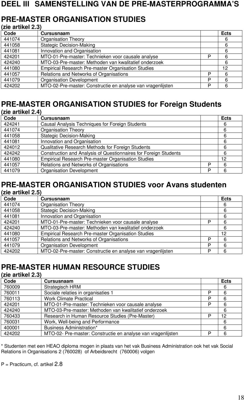 kwalitatief onderzoek 441080 Empirical Research Pre-master Organisation Studies 12 441057 Relations and Networks of Organisations P 441079 Organisation Development P 424202 MTO-02-Pre-master: