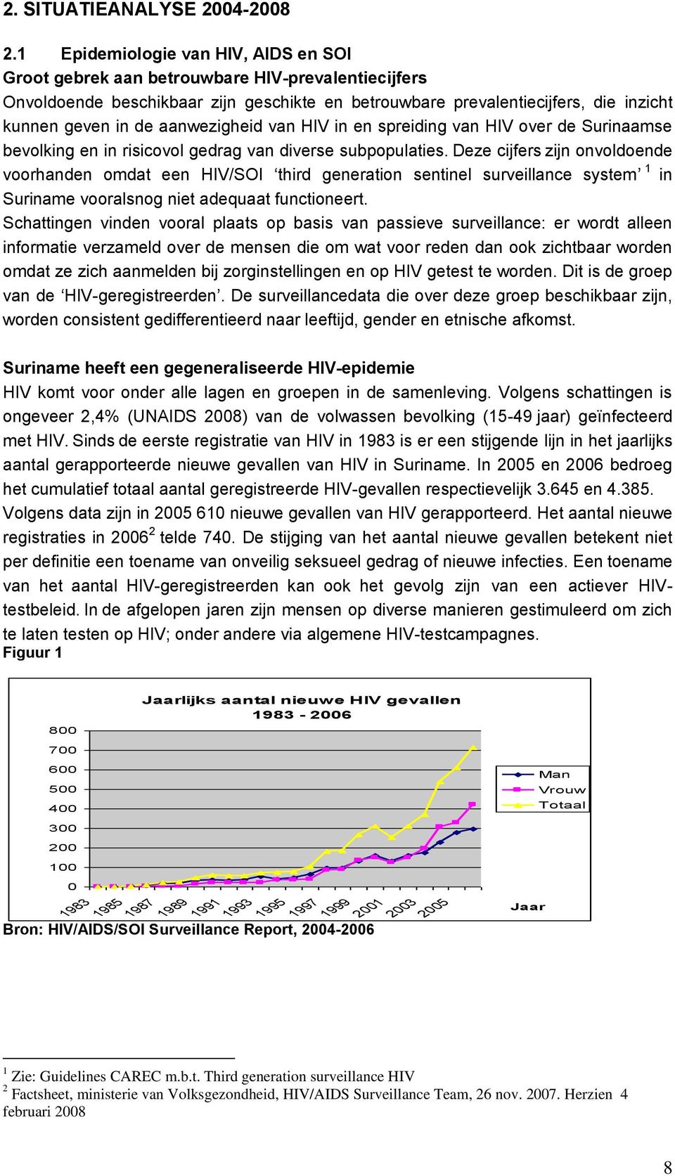 aanwezigheid van HIV in en spreiding van HIV over de Surinaamse bevolking en in risicovol gedrag van diverse subpopulaties.