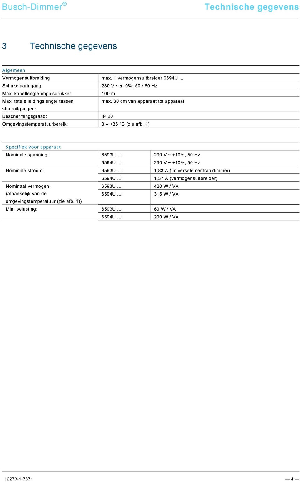 9\mod_1268898668093_0.docx @ 78809 @ @ 1 Technische gegevens Pos: 13 /Busch-Jaeger (Neustruktur)/Modul-Struktur/Online-Dokumentation/Überschriften (--> Für alle Dokumente <--)/1.