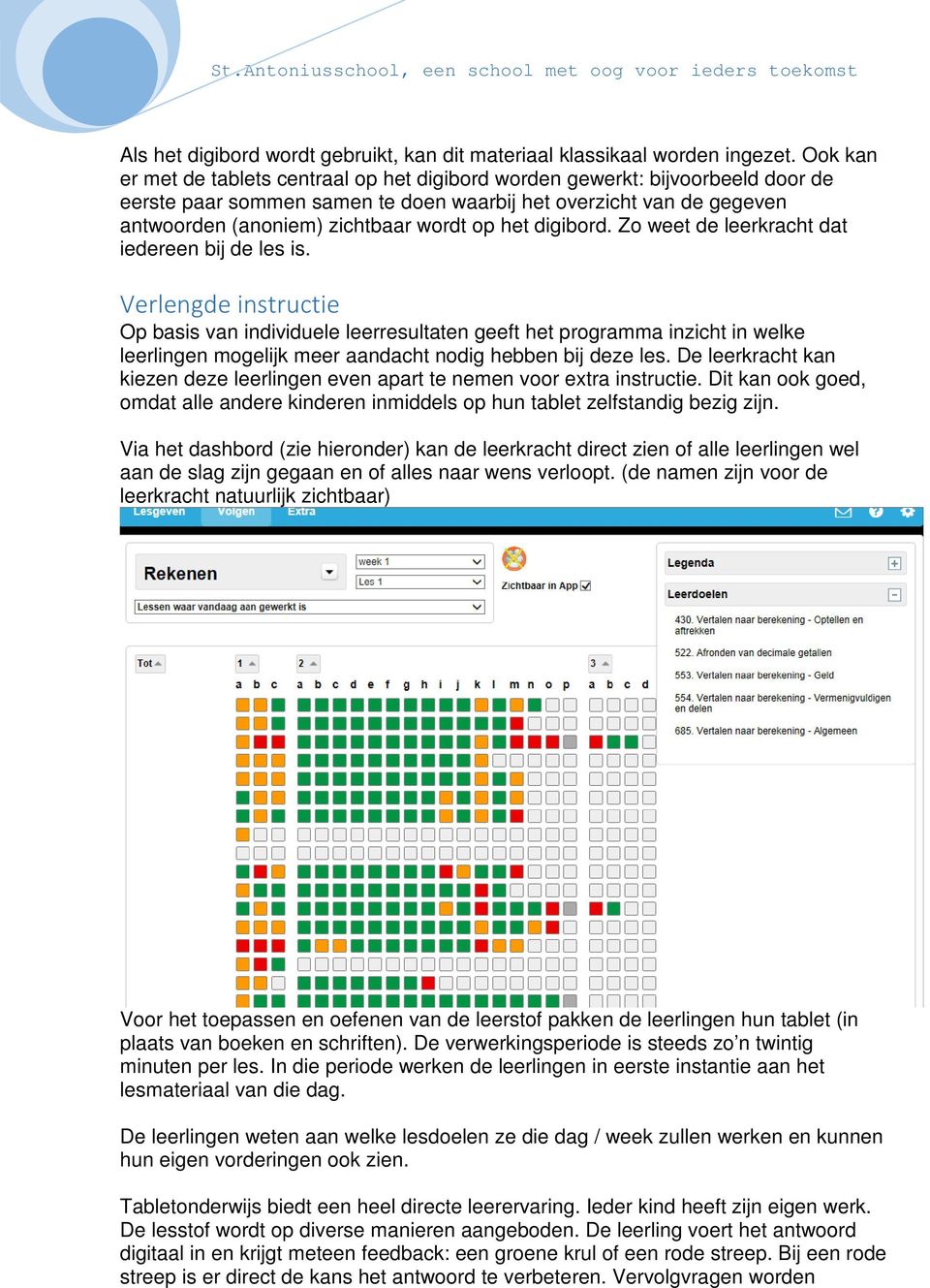 het digibord. Zo weet de leerkracht dat iedereen bij de les is.