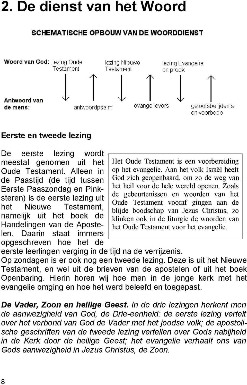 Daarin staat immers opgeschreven hoe het de eerste leerlingen verging in de tijd na de verrijzenis. Het Oude Testament is een voorbereiding op het evangelie.