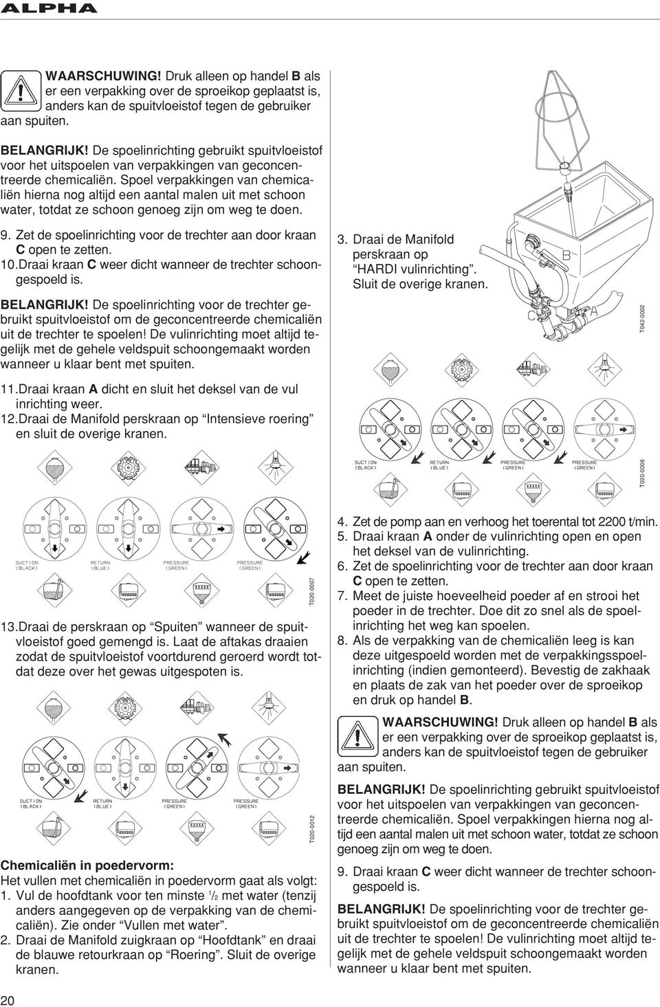 Spoel verpakkingen van chemicaliën hierna nog altijd een aantal malen uit met schoon water, totdat ze schoon genoeg zijn om weg te doen. 9.