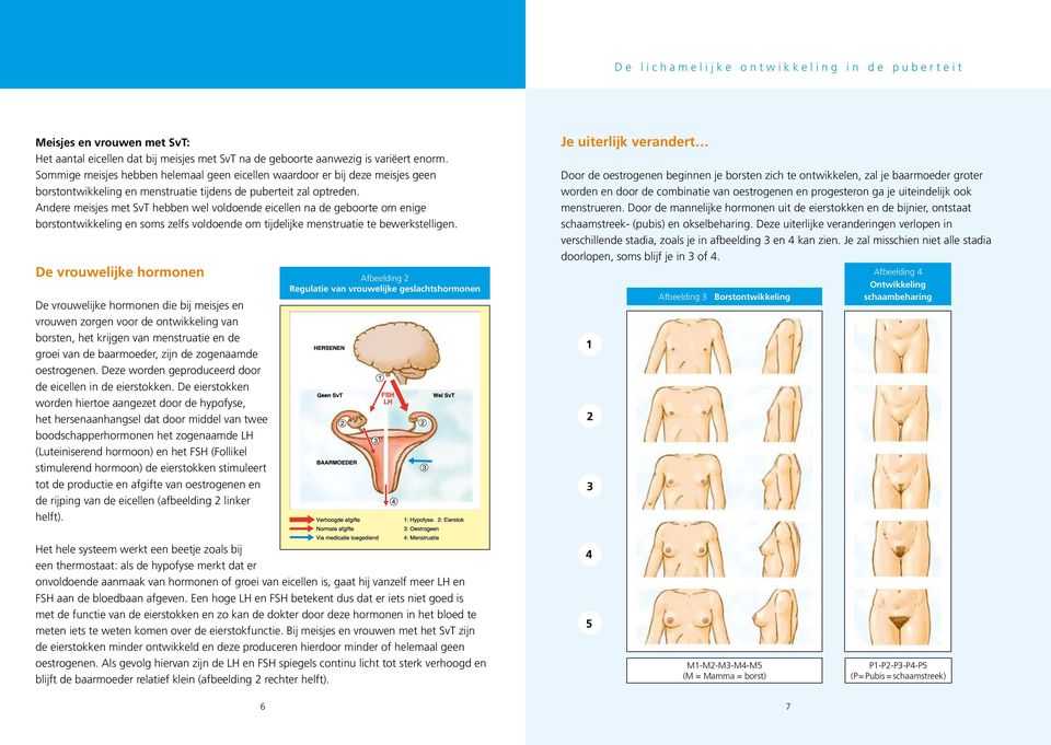 Andere meisjes met SvT hebben wel voldoende eicellen na de geboorte om enige borstontwikkeling en soms zelfs voldoende om tijdelijke menstruatie te bewerkstelligen.