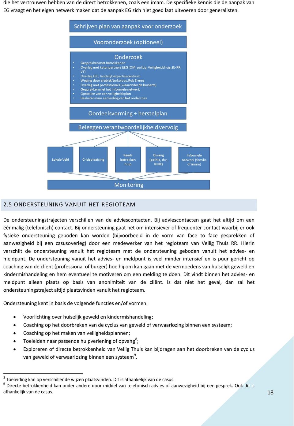 5 ONDERSTEUNING VANUIT HET REGIOTEAM De ondersteuningstrajecten verschillen van de adviescontacten. Bij adviescontacten gaat het altijd om een éénmalig (telefonisch) contact.