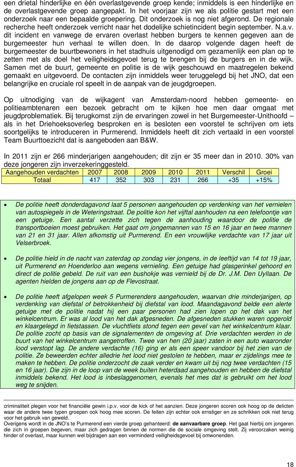 De regionale recherche heeft onderzoek verricht naar het dodelijke schietincident begin september. N.a.v. dit incident en vanwege de ervaren overlast hebben burgers te kennen gegeven aan de burgemeester hun verhaal te willen doen.