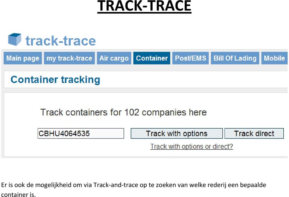 Track-and-trace op te zoeken