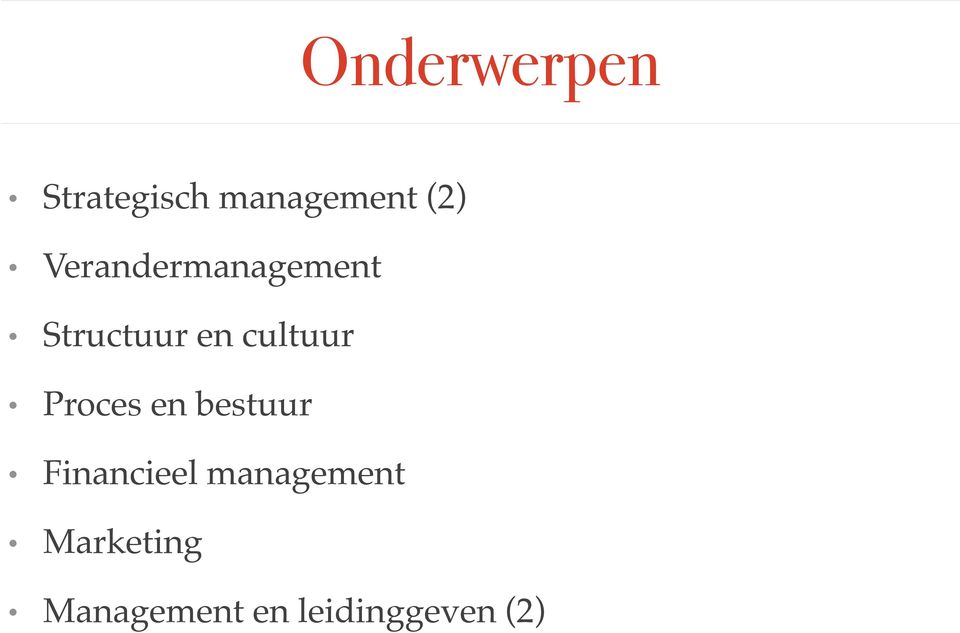 Proces en bestuur Financieel management