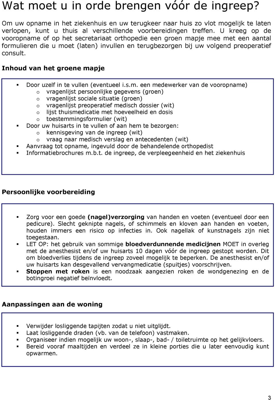 Inhoud van het groene ma