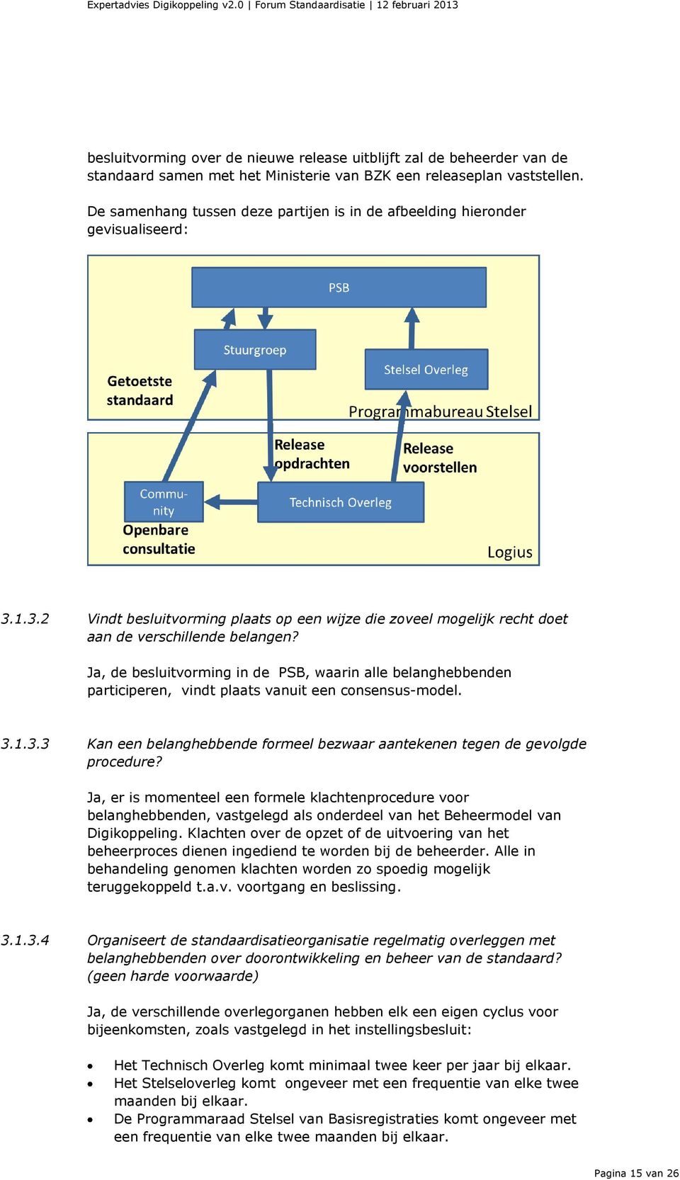 Ja, de besluitvorming in de PSB, waarin alle belanghebbenden participeren, vindt plaats vanuit een consensus-model. 3.1.3.3 Kan een belanghebbende formeel bezwaar aantekenen tegen de gevolgde procedure?