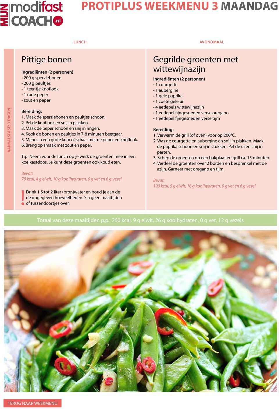 Tip: Neem voor de lunch op je werk de groenten mee in een koelkastdoos. Je kunt deze groenten ook koud eten.
