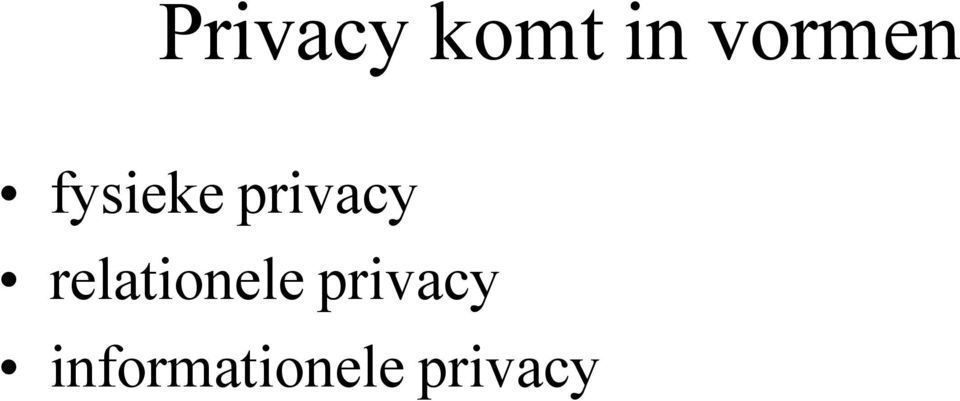 privacy relationele