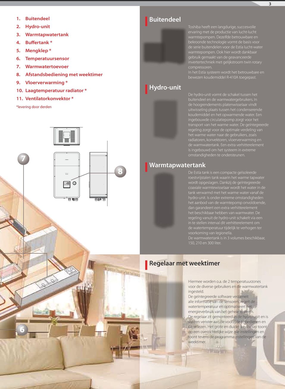 Dezelfde betrouwbare en bekroonde technologie vormt de basis voor de serie buitendelen voor de Estía lucht-water warmtepompen.