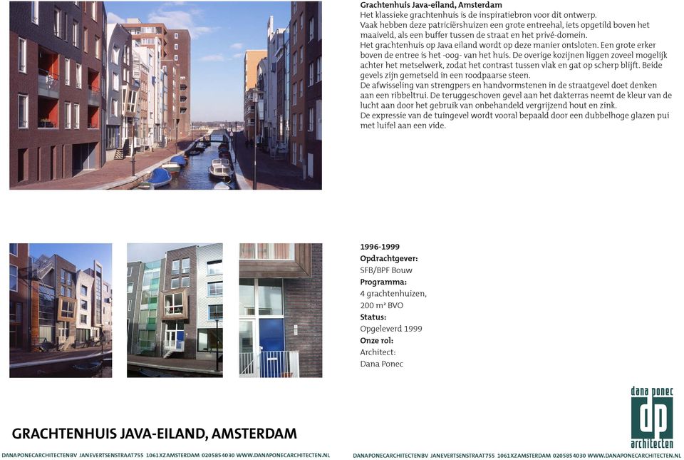 Het grachtenhuis op Java eiland wordt op deze manier ontsloten. Een grote erker boven de entree is het -oog- van het huis.