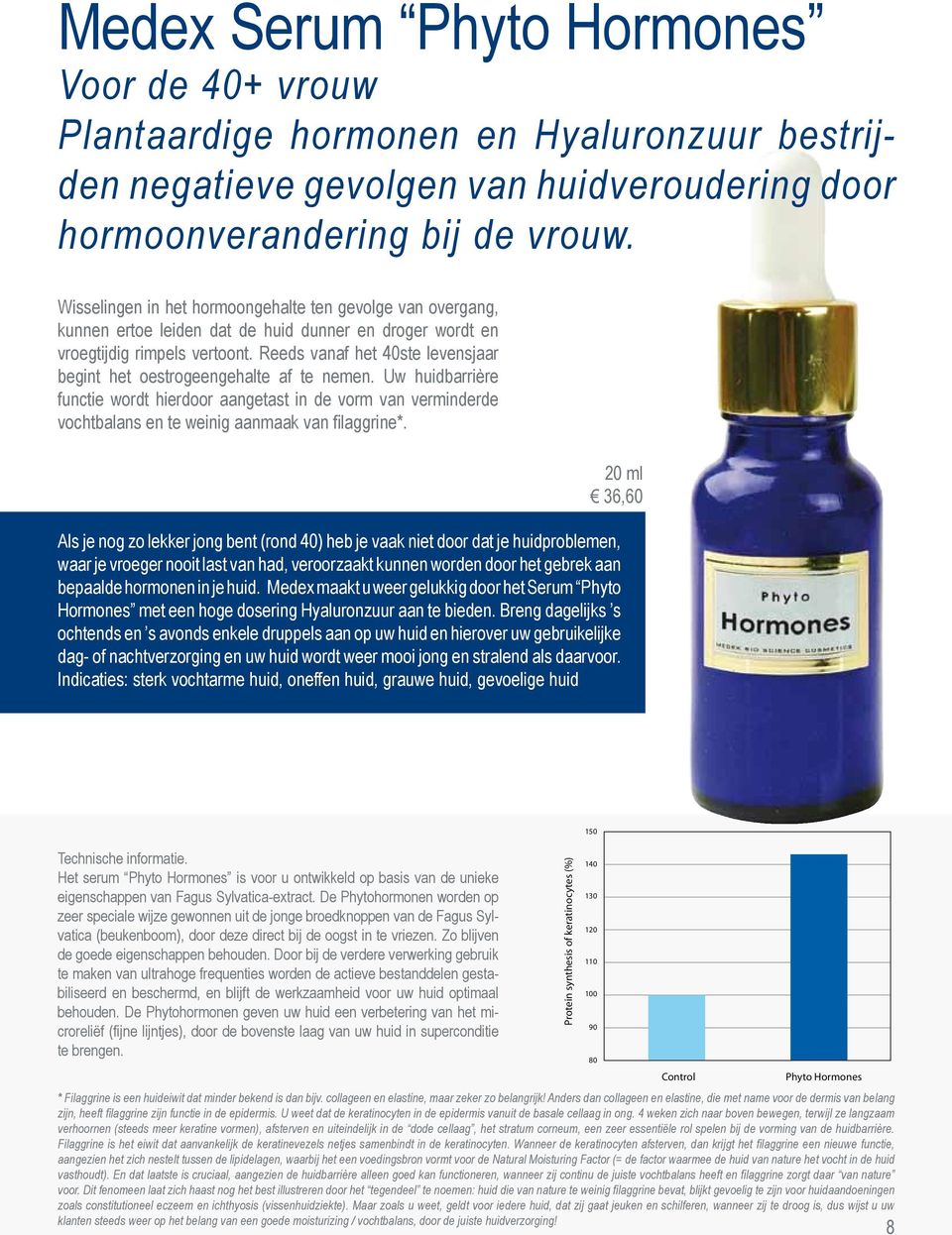 Reeds vanaf het 40ste levensjaar begint het oestrogeengehalte af te nemen. Uw huidbarrière functie wordt hierdoor aangetast in de vorm van verminderde vochtbalans en te weinig aanmaak van filaggrine*.