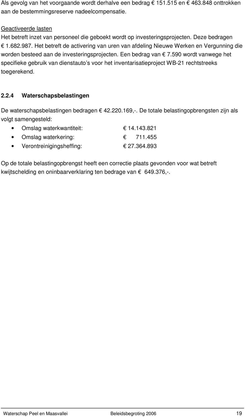 Het betreft de activering van uren van afdeling Nieuwe Werken en Vergunning die worden besteed aan de investeringsprojecten. Een bedrag van 7.