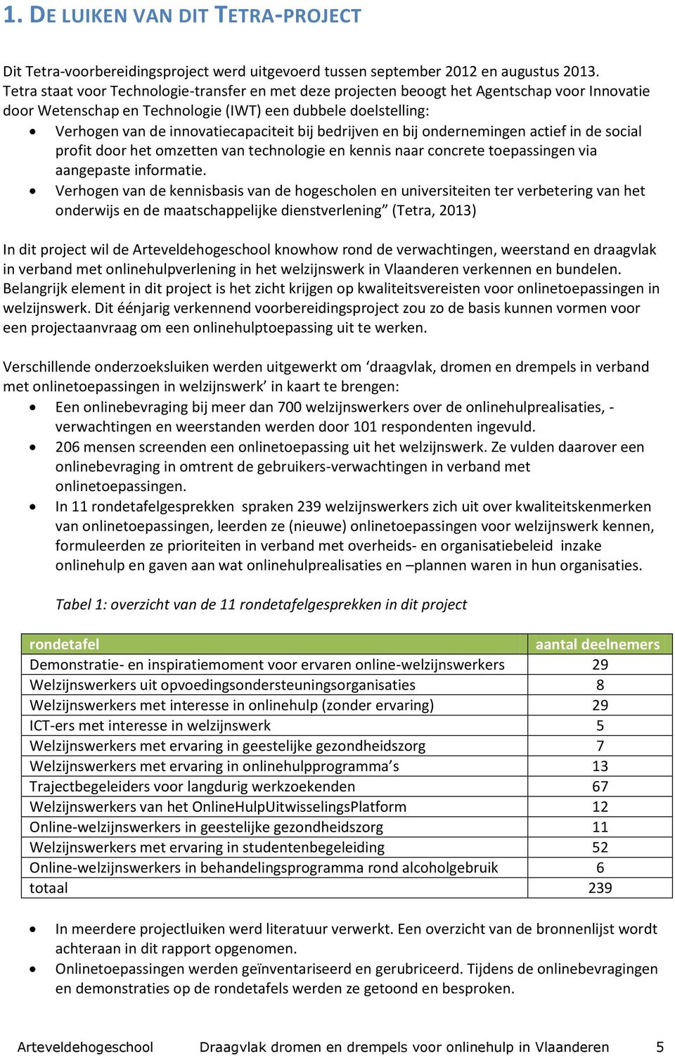 bedrijven en bij ondernemingen actief in de social profit door het omzetten van technologie en kennis naar concrete toepassingen via aangepaste informatie.