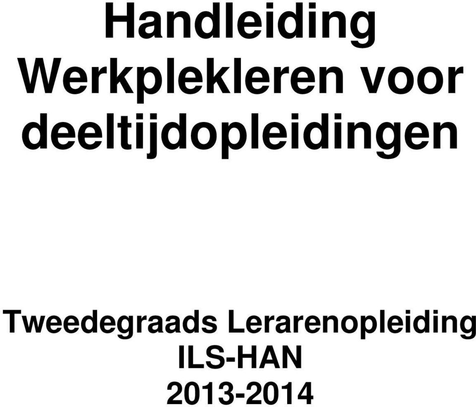 deeltijdopleiding