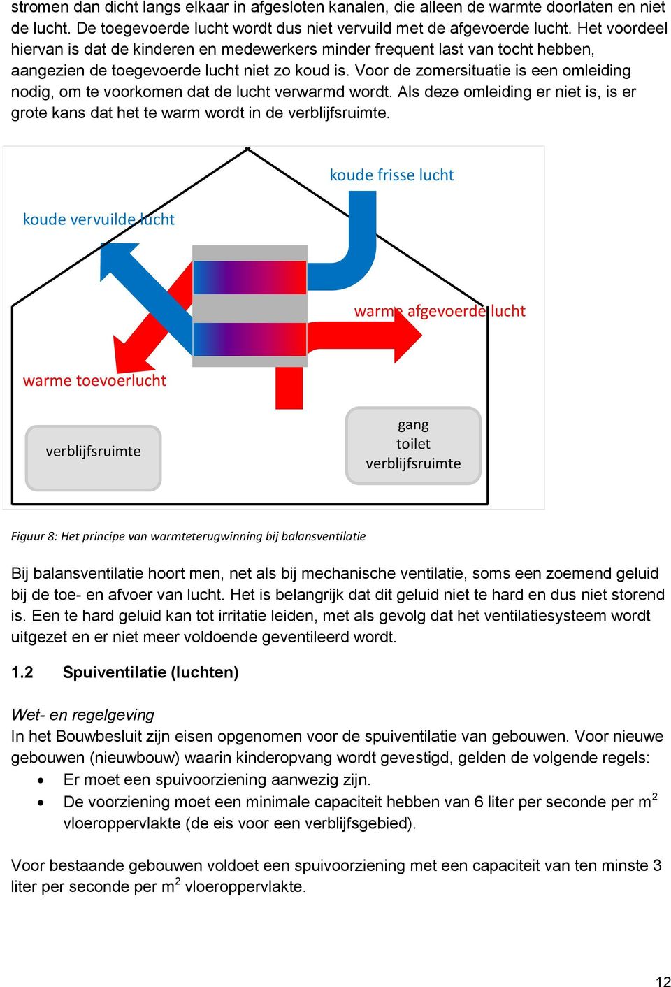 Voor de zomersituatie is een omleiding nodig, om te voorkomen dat de lucht verwarmd wordt. Als deze omleiding er niet is, is er grote kans dat het te warm wordt in de verblijfsruimte.