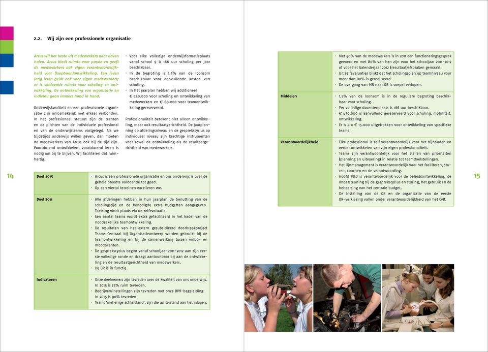 Een leven lang leren geldt ook voor eigen medewerkers; er is voldoende ruimte voor scholing en ontwikkeling. De ontwikkeling van organisatie en individu gaan immers hand in hand.