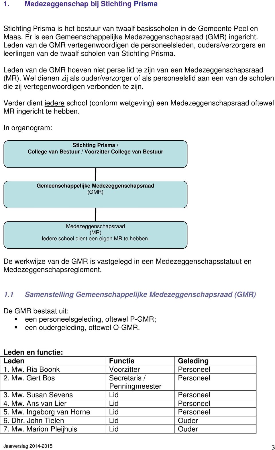 Leden van de GMR hoeven niet perse lid te zijn van een Medezeggenschapsraad (MR).