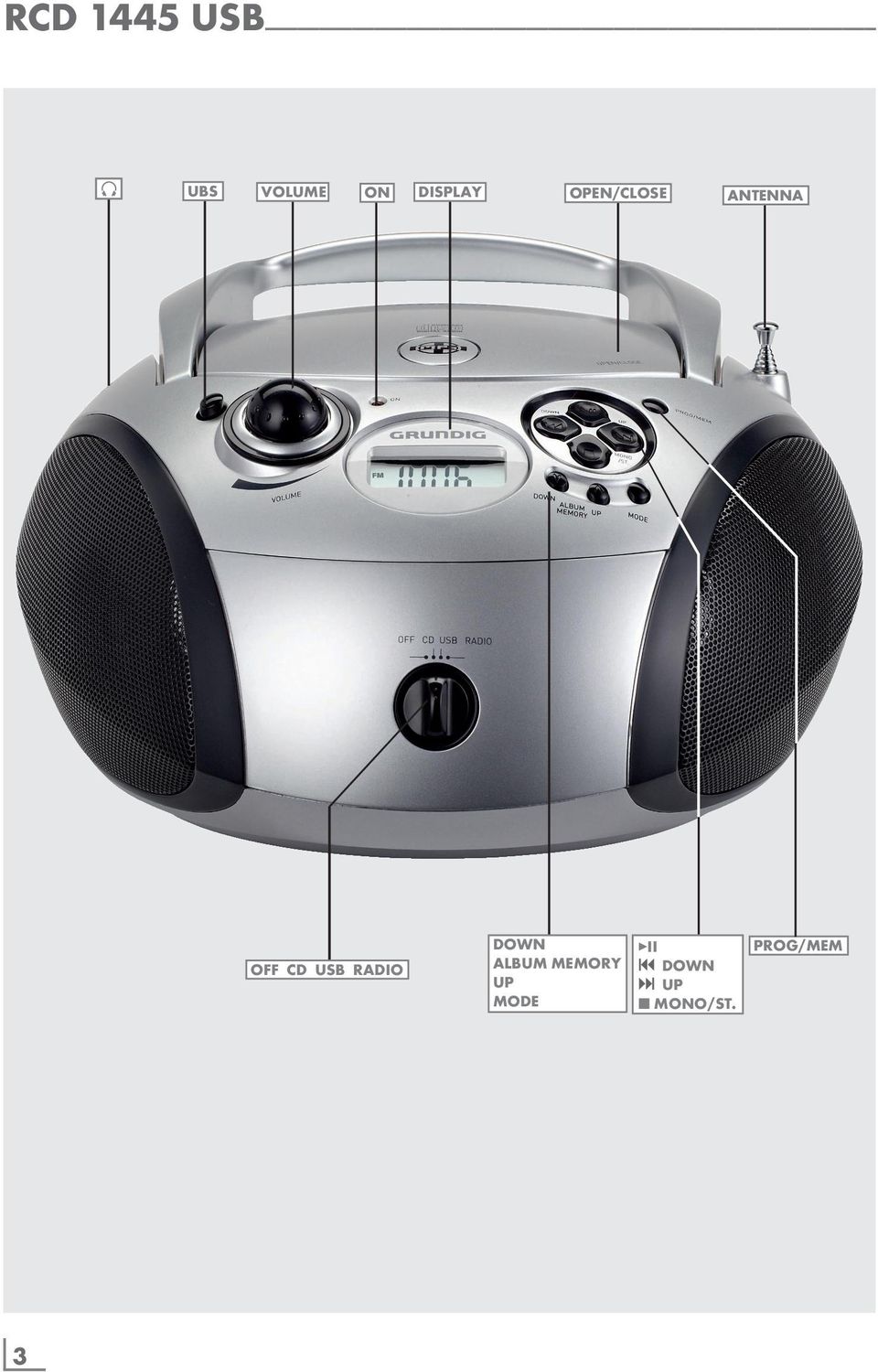 CD USB RADIO DOWN ALBUM MEMORY