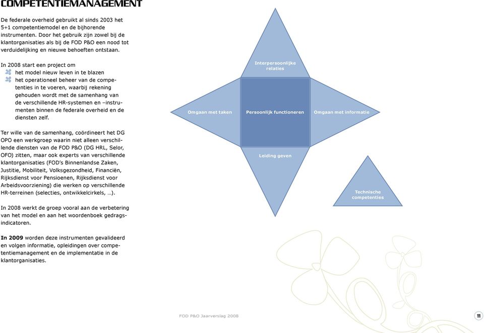 In 2008 start een project om het model nieuw leven in te blazen het operationeel beheer van de competenties in te voeren, waarbij rekening gehouden wordt met de samenhang van de verschillende