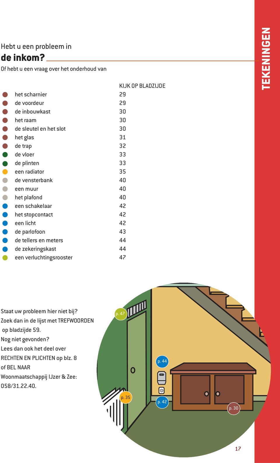 de vler 33 de plinten 33 een radiatr 35 de vensterbank 40 een muur 40 het plafnd 40 een schakelaar 42 het stpcntact 42 een licht 42 de parlfn 43 de tellers en