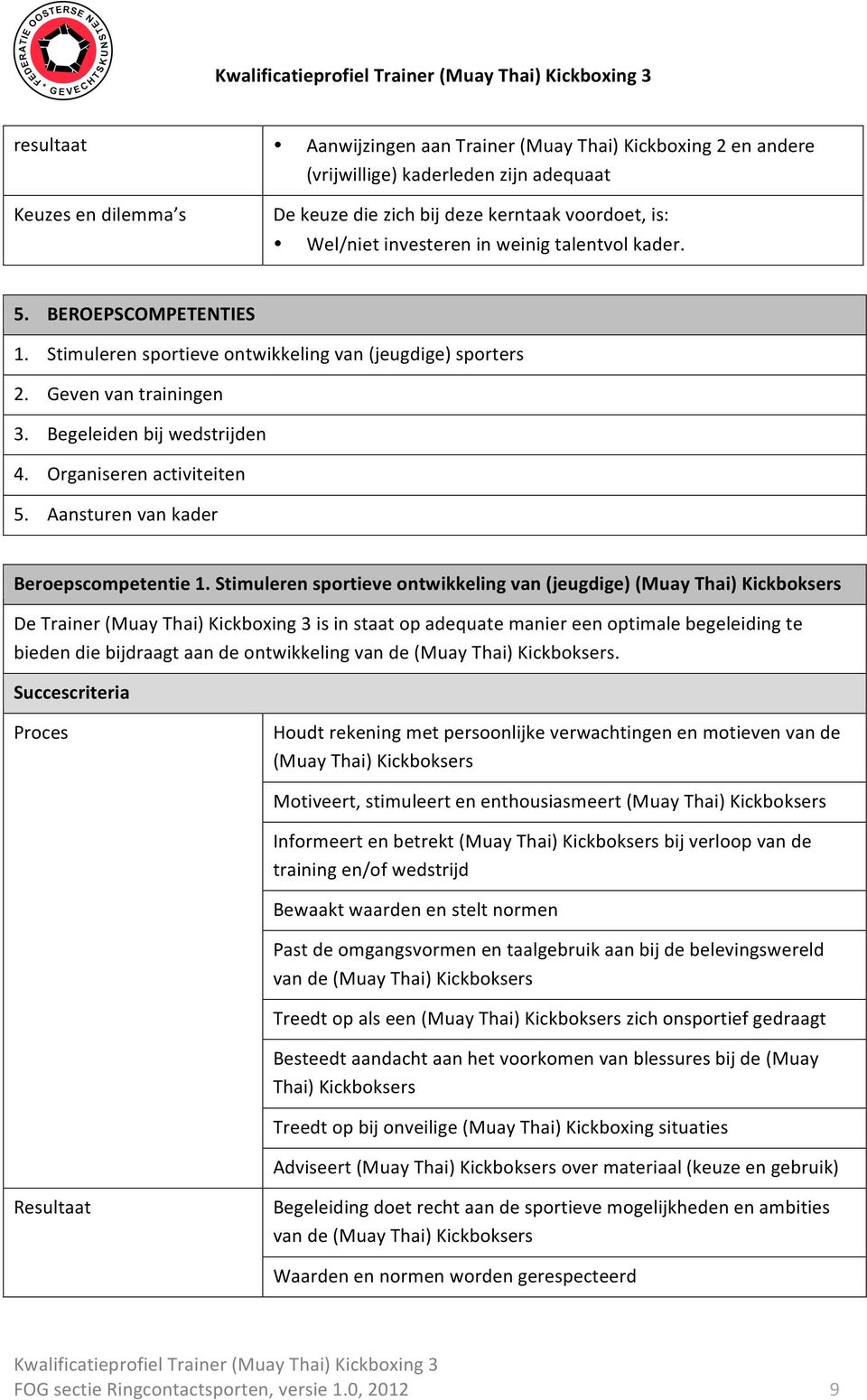 Aansturen van kader Beroepscompetentie 1.