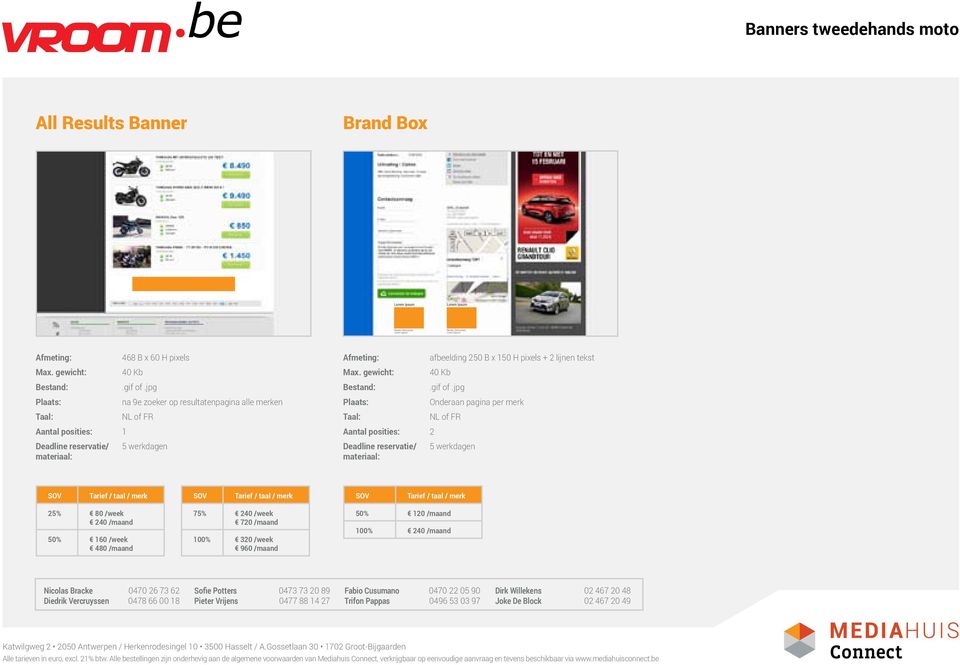 Onderaan pagina per merk Aantal posities: 2 25% 80 /week 240 /maand 50% 160