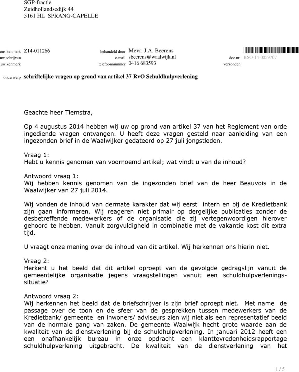 Schuldhulpverlening doc.nr.