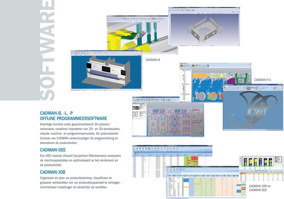 CADMAN-OEE Een OEE-module (Overall Equipment Effectiveness) analyseert de machineprestaties en optimaliseert zo het rendement en de productiviteit.