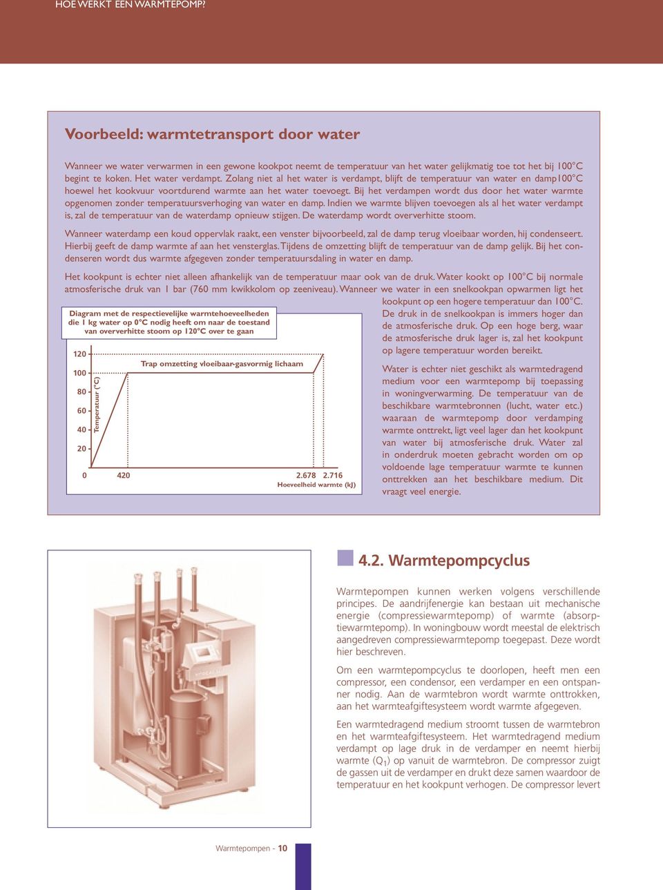 Bij het verdampen wordt dus door het water warmte opgenomen zonder temperatuursverhoging van water en damp.