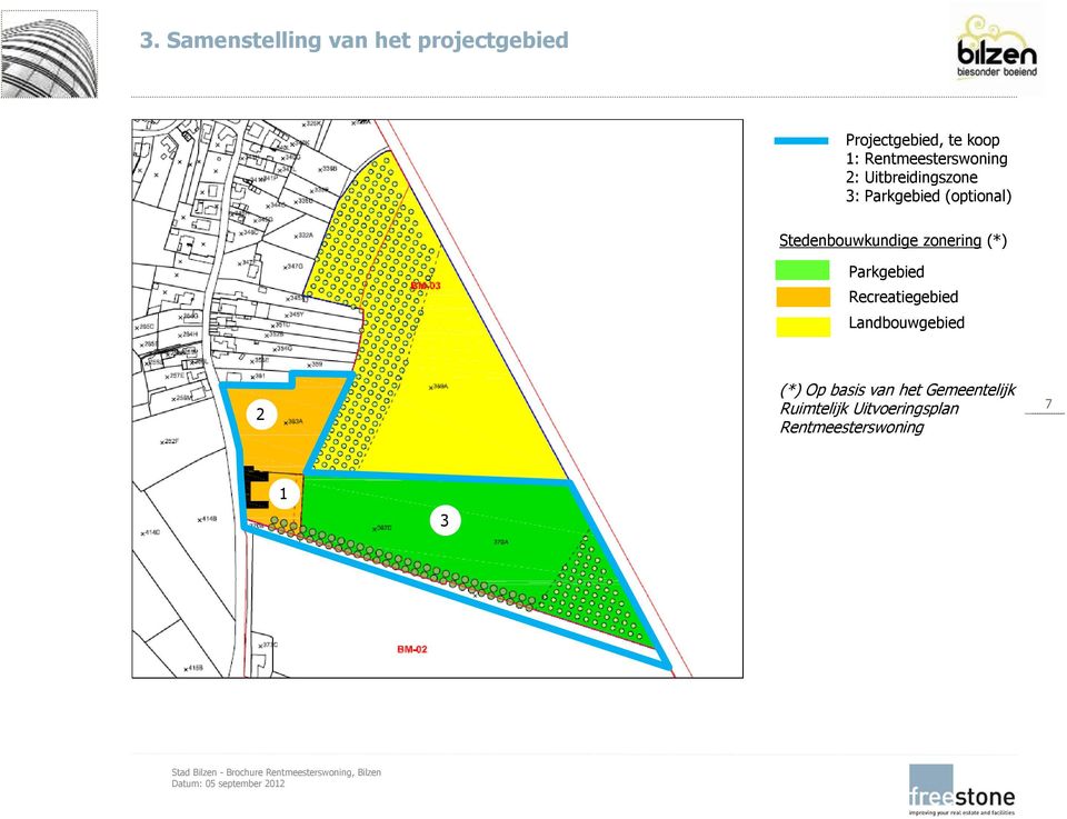 Stedenbouwkundige zonering (*) Parkgebied Recreatiegebied Landbouwgebied