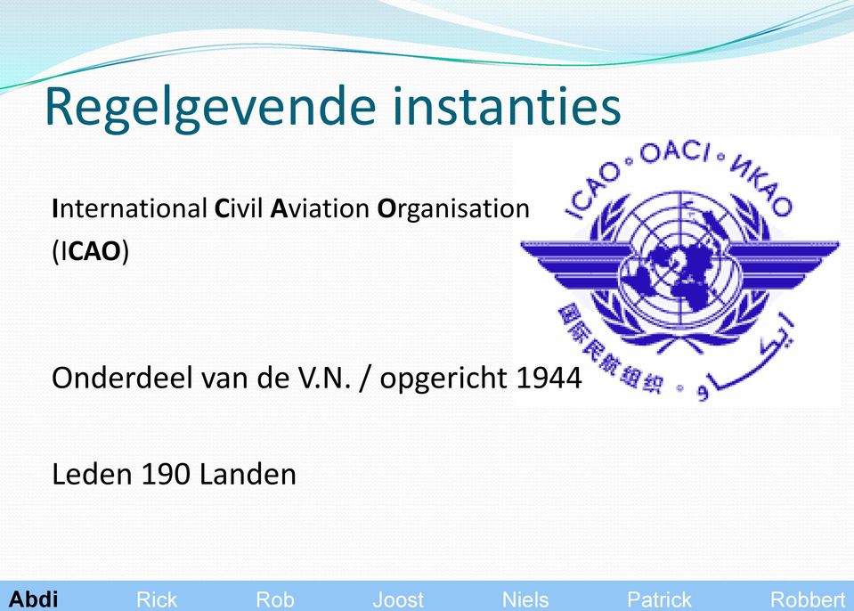 Organisation (ICAO) Onderdeel