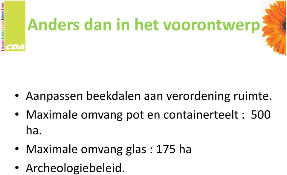 Maximale omvang pot en containerteelt :