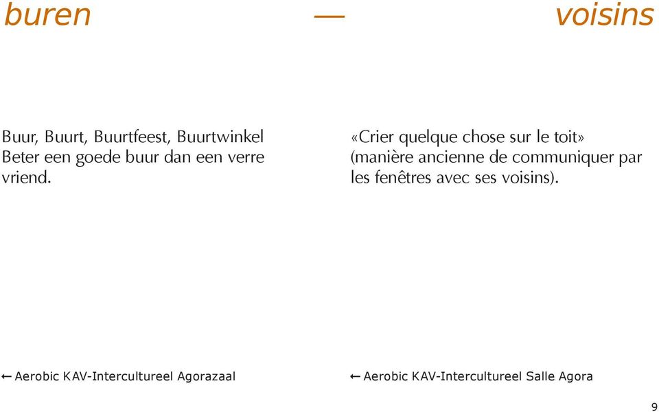 «Crier quelque chose sur le toit» (manière ancienne de communiquer